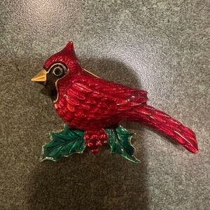 Joan Rivers Charming Christmas Cardinal Pin